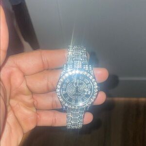 Luxury Iced Out Moissanite Silver Watch
